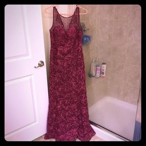 Illusion neckline gown